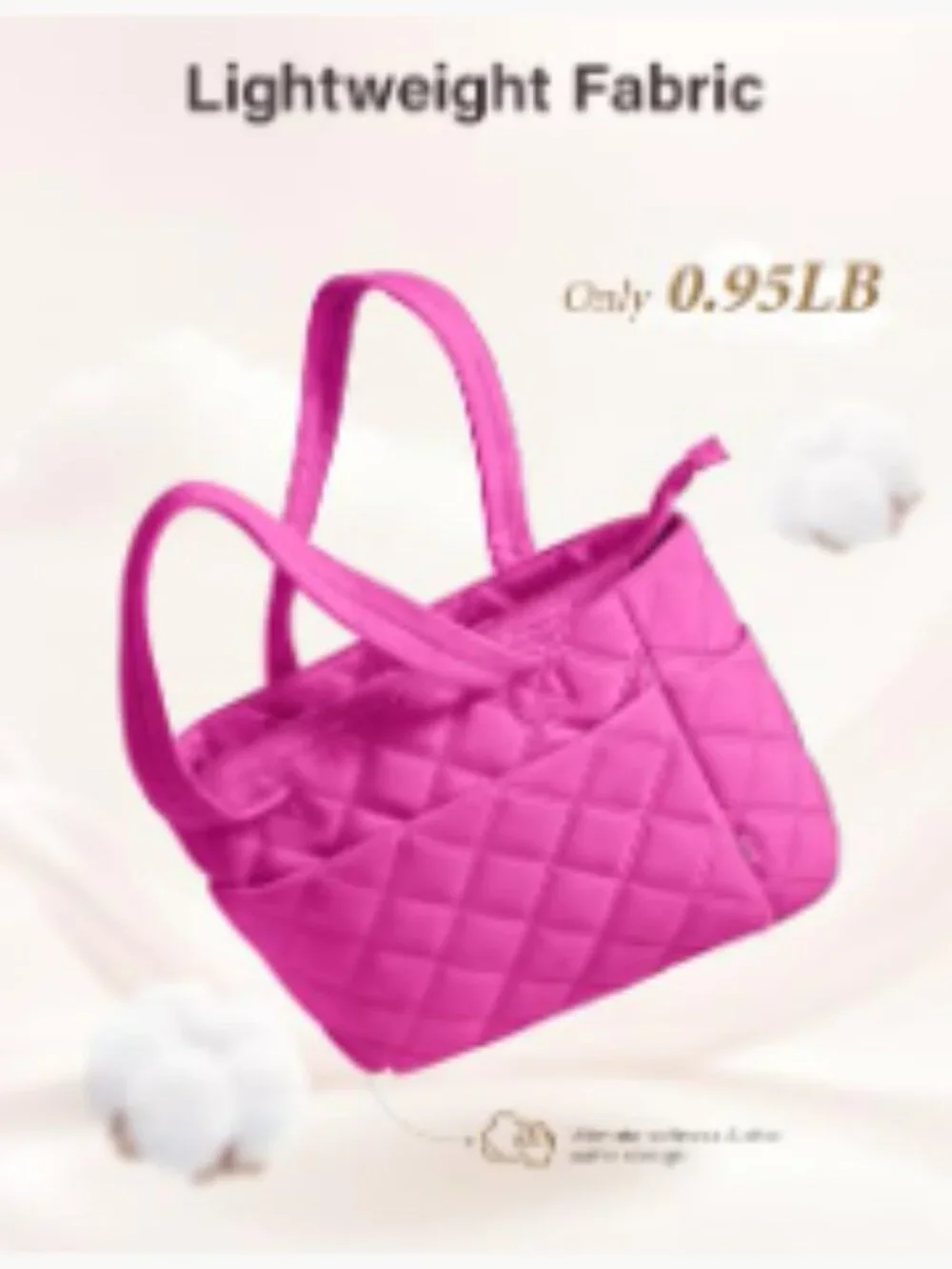 Lightweight Puffer Tote Bag with Compartments for Women Work Travel Laptop Bag